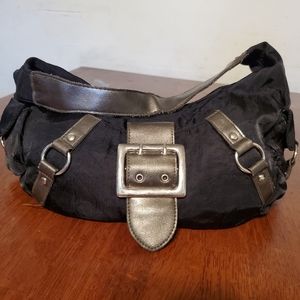 Black Hobo Bag / Purse With Buckle Accent